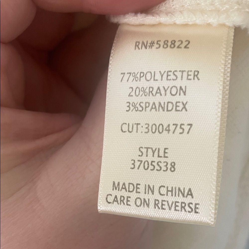 Max Studio Textured Cream Short Sleeve Top XL - Picture 7 of 8